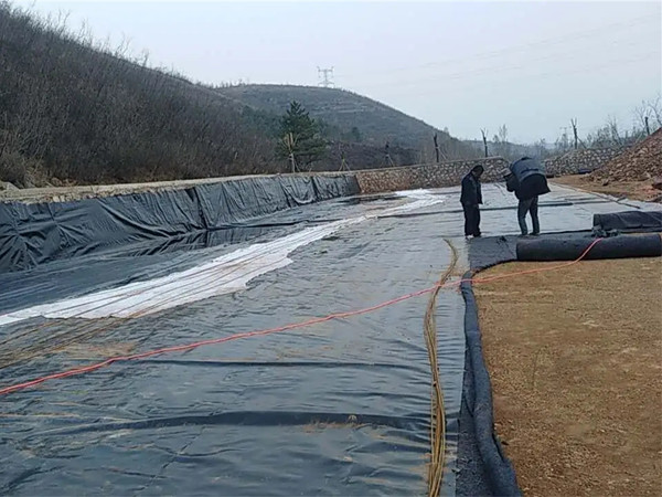 滁州庭院鱼池土工膜,水库防渗黑色土工膜图片第4张-盈旭土工材料